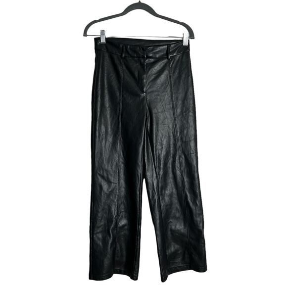 7 For All Mankind Faux Leather Easy Trouser Black - Picture 3 of 9